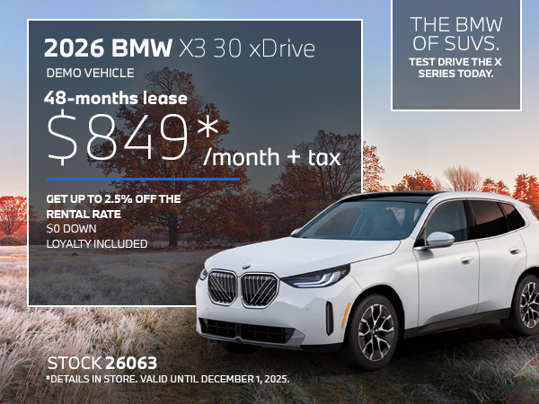 Bannière de BMW X3 30 xDrive 2026