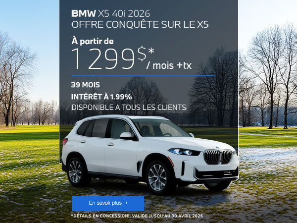 Bannière de BMW X5 2026