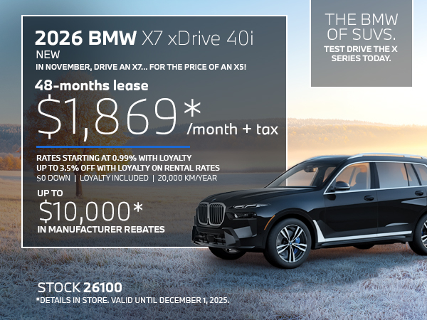 Bannière de BMW X7 xDrive 40i 2026