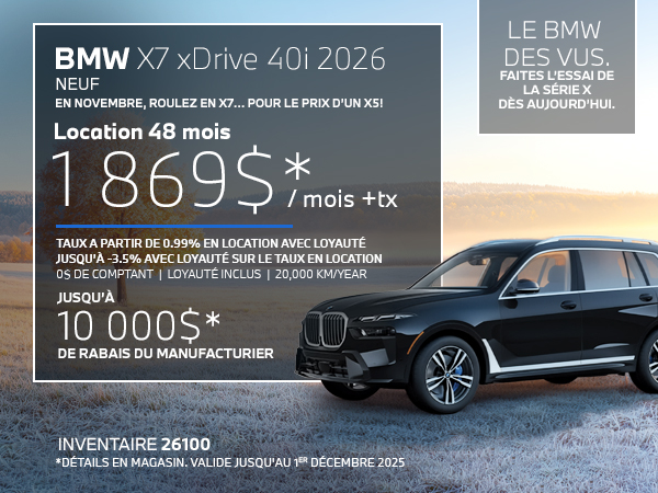Bannière de BMW X7 xDrive 40i 2026