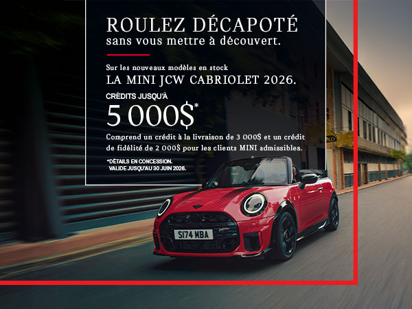 Bannière de LA MINI JCW CABRIOLET 2026