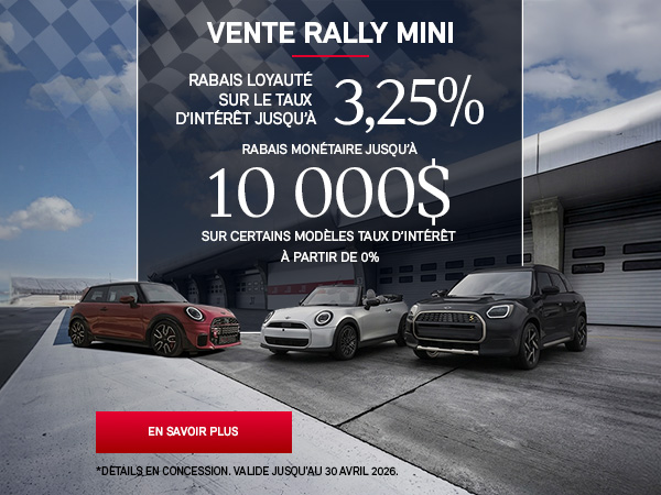 Bannière de VENTE RALLY MINI