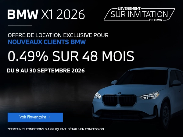 Bannière de L'événement sur invitation de BMW - X1