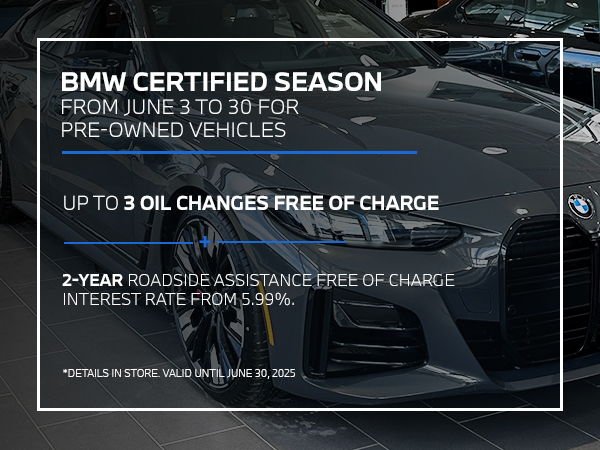 Bannière de Évènement saison du certifié BMW