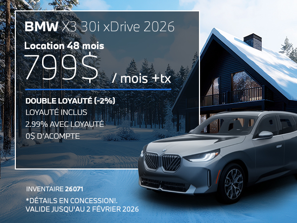 Bannière de BMW X3 30i xDrive 2026