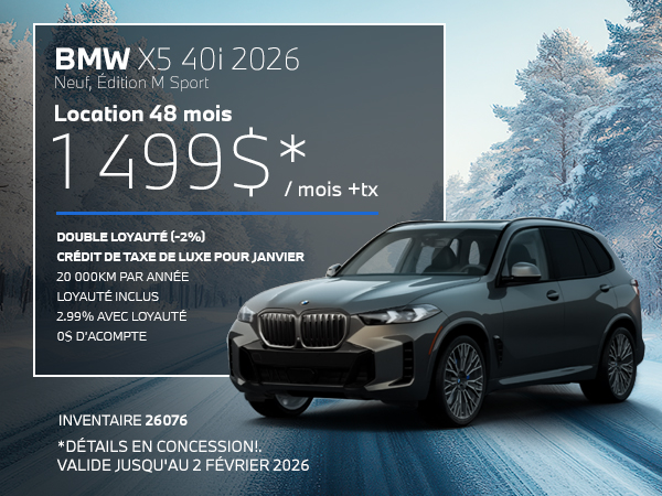 Bannière de BMW X5 40i 2026