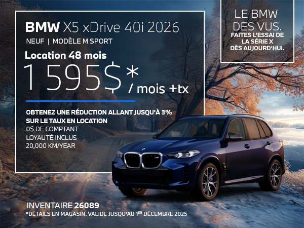 Bannière de BMW X5 xDrive 40i 2026