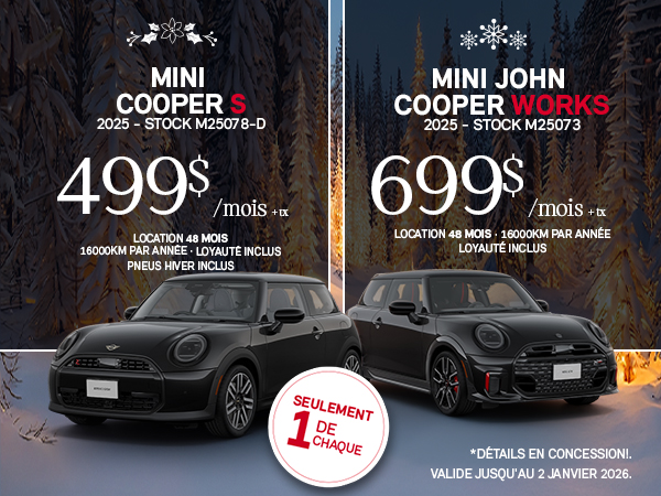 Bannière de MINI Cooper S & Works 2025