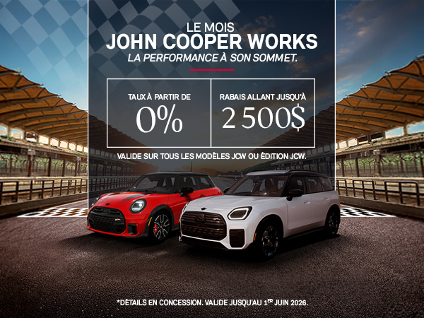 Bannière de Le mois John Cooper Works