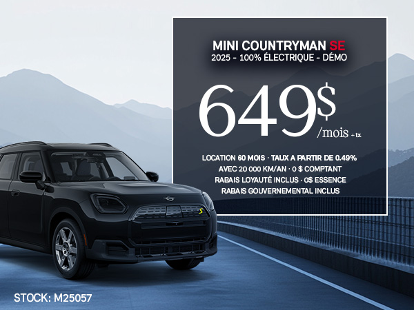 Bannière de MINI Countryman SE démo 2025