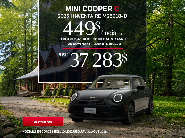 Bannière de MINI Cooper C 2026