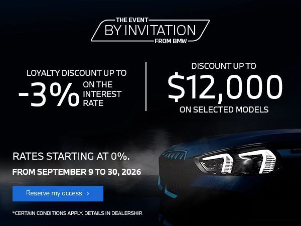 Bannière de L'événement sur invitation de BMW