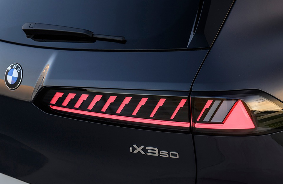 A close-up of the iX3's rear light.