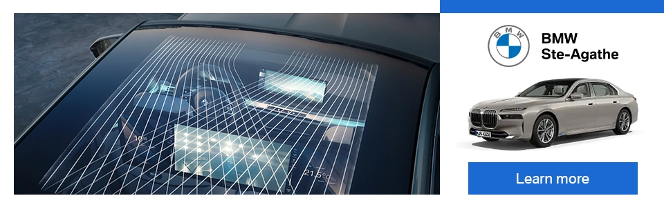learn more about the 2023 bmw i7 in sainte-agathe laurentians panoramic roof top view with jelly bean grey sedan